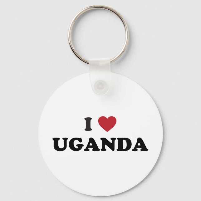 I Love Uganda Keychain (Front)