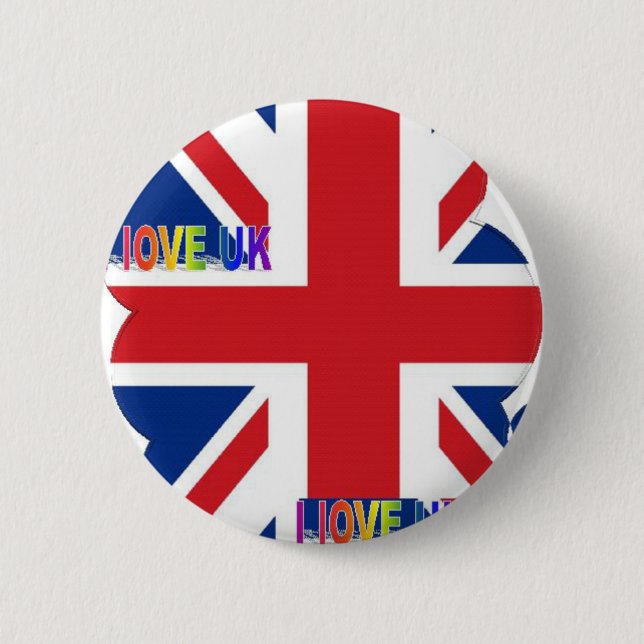 I LOVE UK 2 INCH ROUND BUTTON (Front)