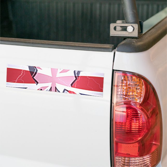 I Love UK Art Print Bumper Sticker (On Truck)