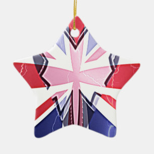 "I Love UK" Art Print Ceramic Ornament