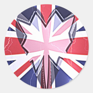 "I Love UK" Art Print Classic Round Sticker