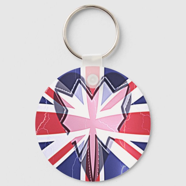 "I Love UK" Art Print Keychain (Front)