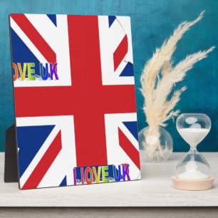 I Love UK Art Print Plaque