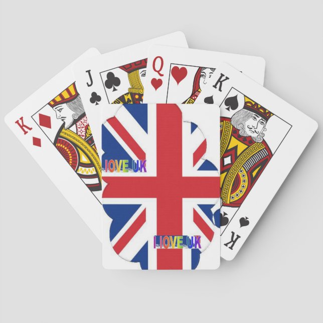 I Love UK Art Print Playing Cards (Back)