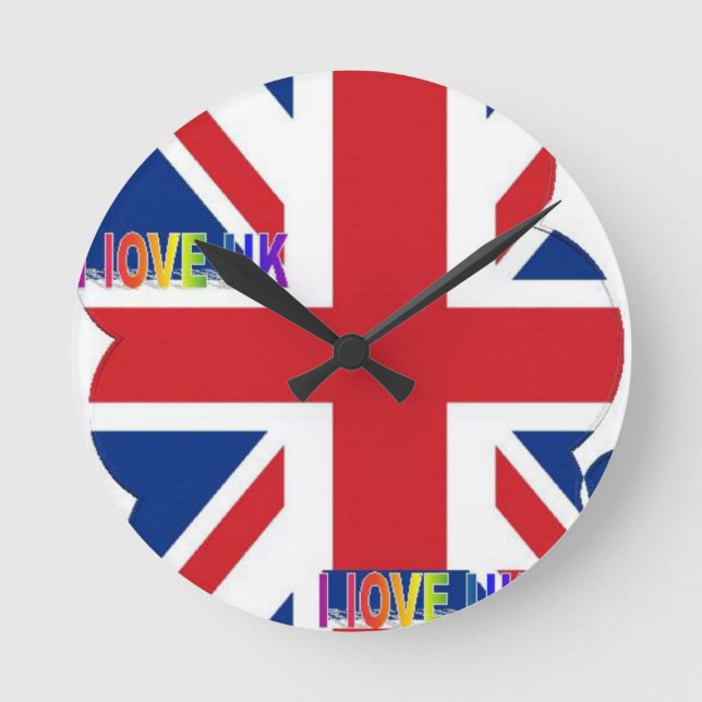 I Love UK Art Print Round Clock (Front)