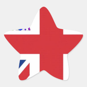 I Love UK Art Print Star Sticker