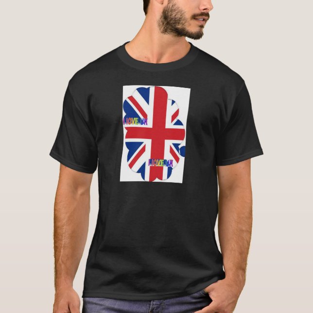 I Love UK Art Print T-Shirt (Front)