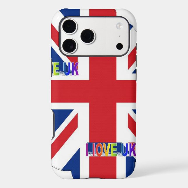 I Love UK | Fluffy Cloud & Union Jack Art Print   (Back)