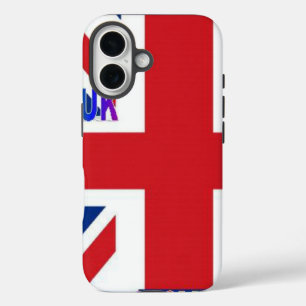 I Love UK   Fluffy Cloud & Union Jack Art Print   iPhone 16 Case