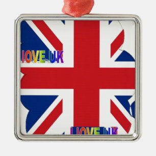 I LOVE UK METAL ORNAMENT
