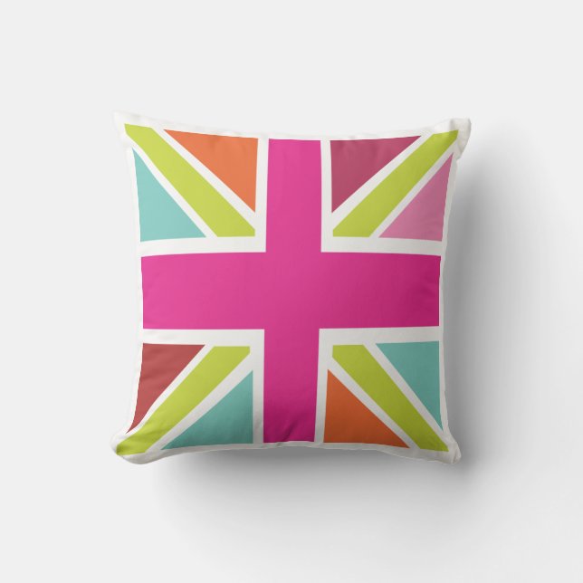 I love UK - Union Jack Throw Pillow (Front)