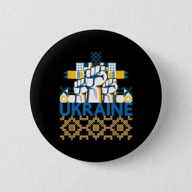 I Love Ukraine  2 Inch Round Button (Front)