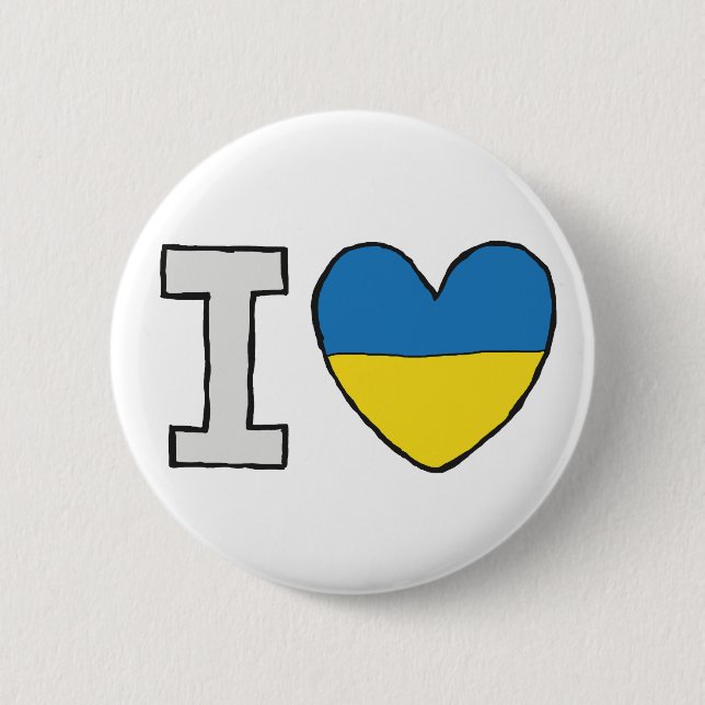 I Love Ukraine 2 Inch Round Button (Front)