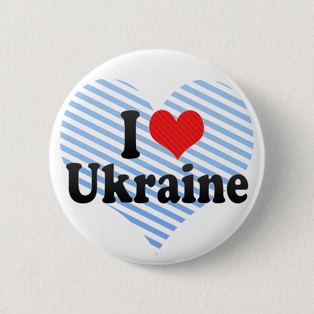 I Love Ukraine 2 Inch Round Button (Front)
