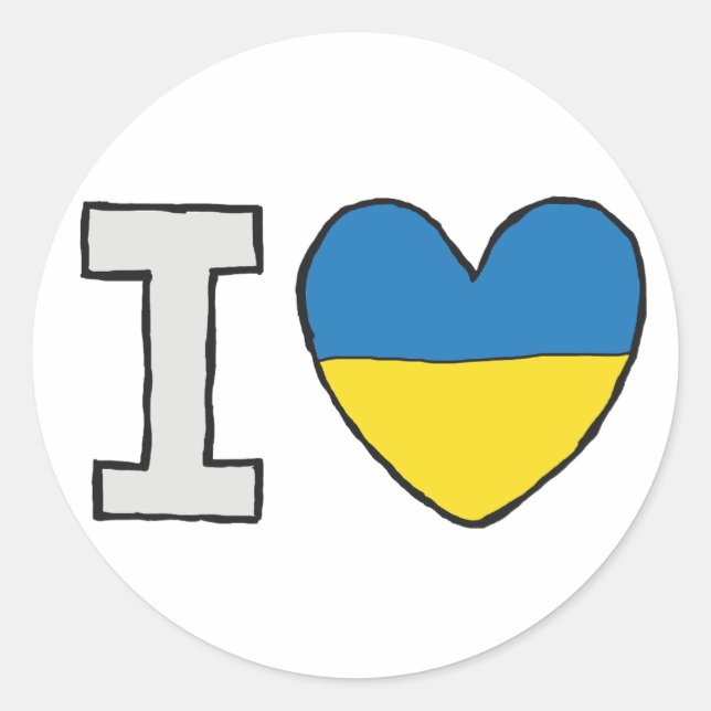 I Love Ukraine Classic Round Sticker (Front)
