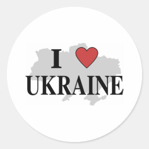 I Love Ukraine Classic Round Sticker