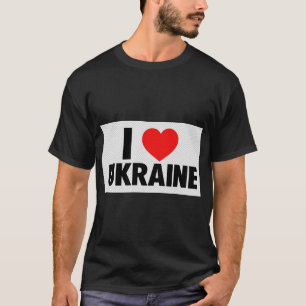 I Love Ukraine Heart Flag Support T-Shirt