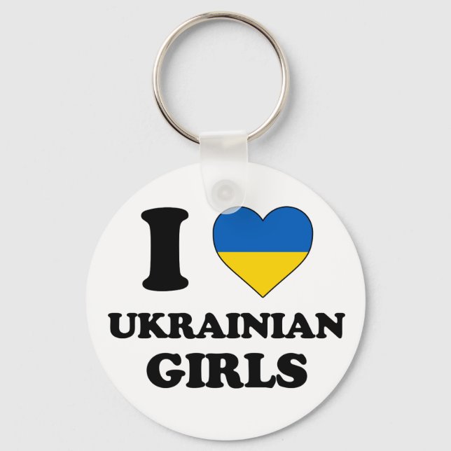 I love Ukrainian girls Keychain (Front)
