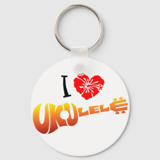 I Love Ukulele Keychain
