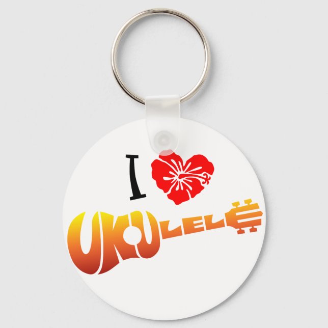 I Love Ukulele Keychain (Front)