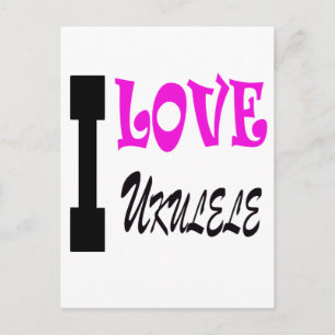 I Love ukulele Postcard