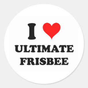 I Love Ultimate Frisbee Classic Round Sticker