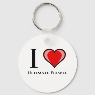 I Love Ultimate Frisbee Keychain