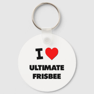 I Love Ultimate Frisbee Keychain