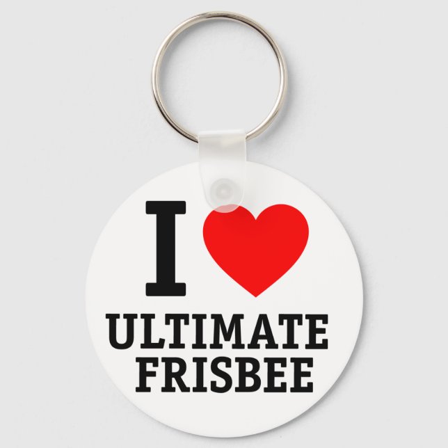 I Love Ultimate Frisbee Keychain (Front)