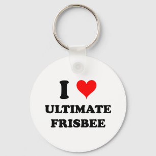 I Love Ultimate Frisbee Keychain