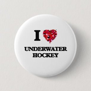 I Love Underwater Hockey 2 Inch Round Button