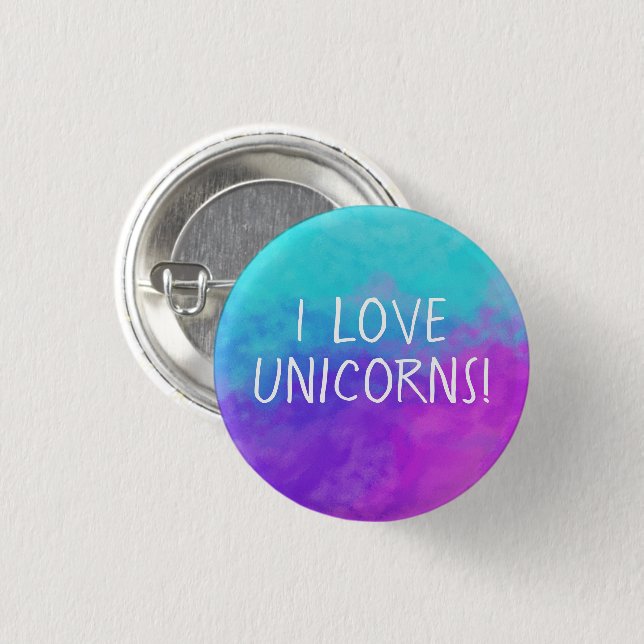 I Love Unicorns 1 Inch Round Button (Front & Back)