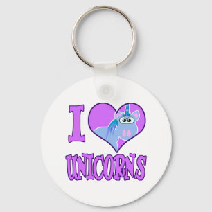 I Love unicorns Keychain