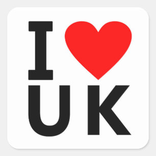 I love United Kingdom country like heart travel to Square Sticker