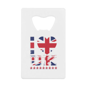 I Love United Kingdom-Uk-United Kingdom-England Credit Card Bottle Opener
