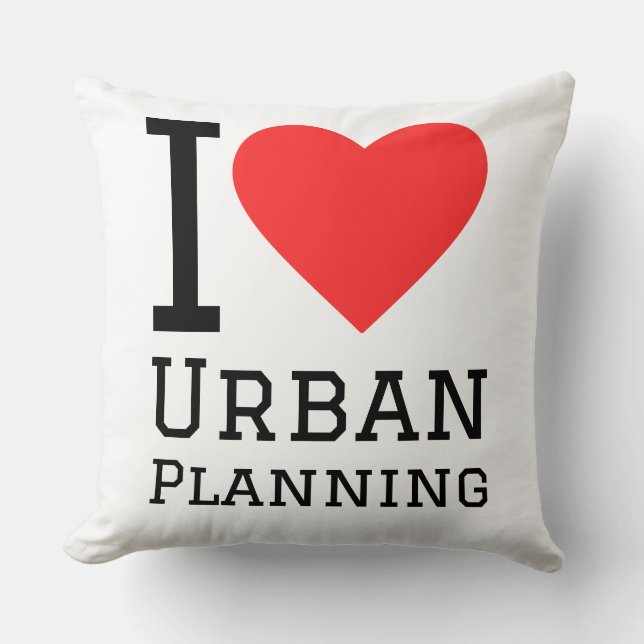 I love urban planning throw pillow (Front)