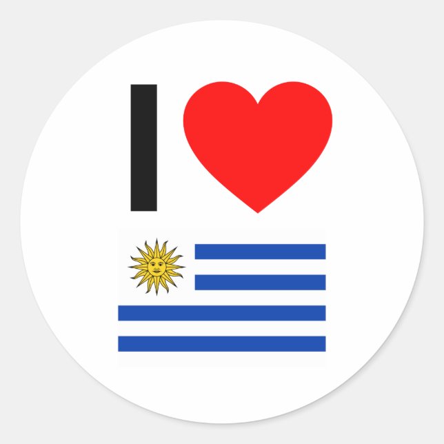 i love uruguay classic round sticker (Front)