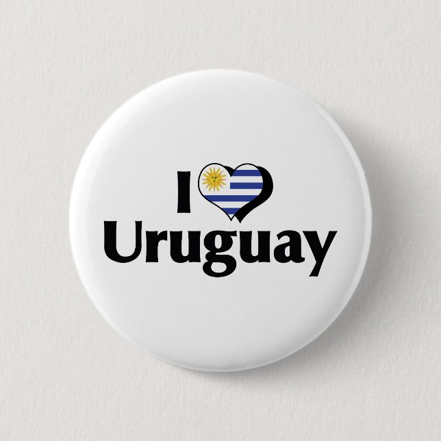 I Love Uruguay Flag 2 Inch Round Button (Front)