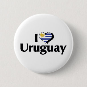 I Love Uruguay Flag 2 Inch Round Button
