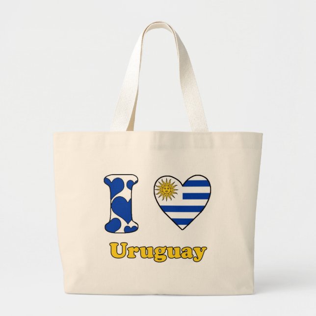 I love Uruguay Large Tote Bag (Front)