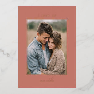 I Love Us Minimal Photo Valentine's Foil Holiday Card