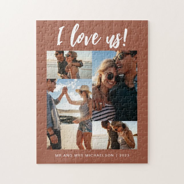 I love us Script Photo Terracotta Jigsaw Puzzle (Vertical)