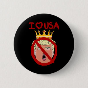 I Love Usa Anti Trump 2024 2 Inch Round Button