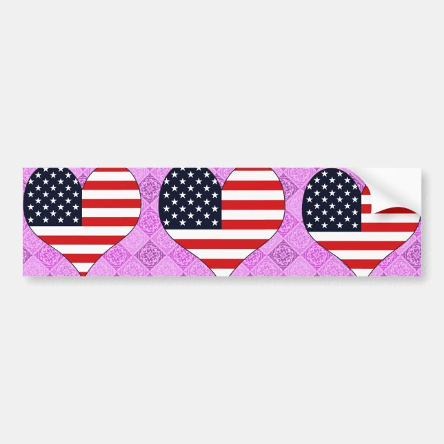 I Love Usa Bumper Sticker (Front)