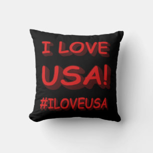 "I LOVE USA" Cute Expression Design. Buy Now Throw Pillow