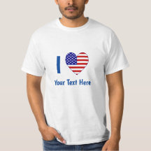 I Love (USA Flag Heart) Your Blue Text