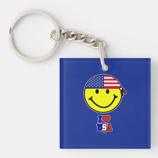 I LOVE USA KEYCHAIN  (Front)