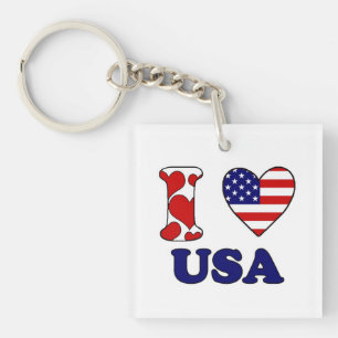 I love USA Keychain