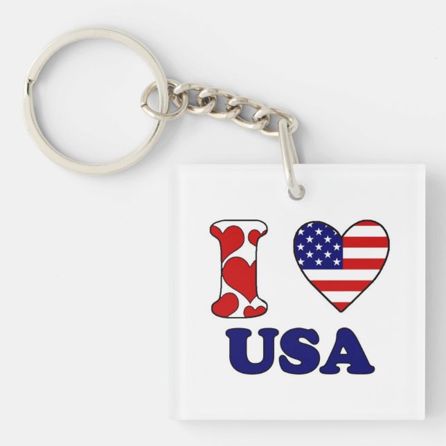 I love USA Keychain (Front)