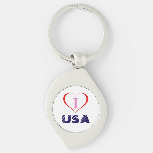 I Love USA Keychain (Front)